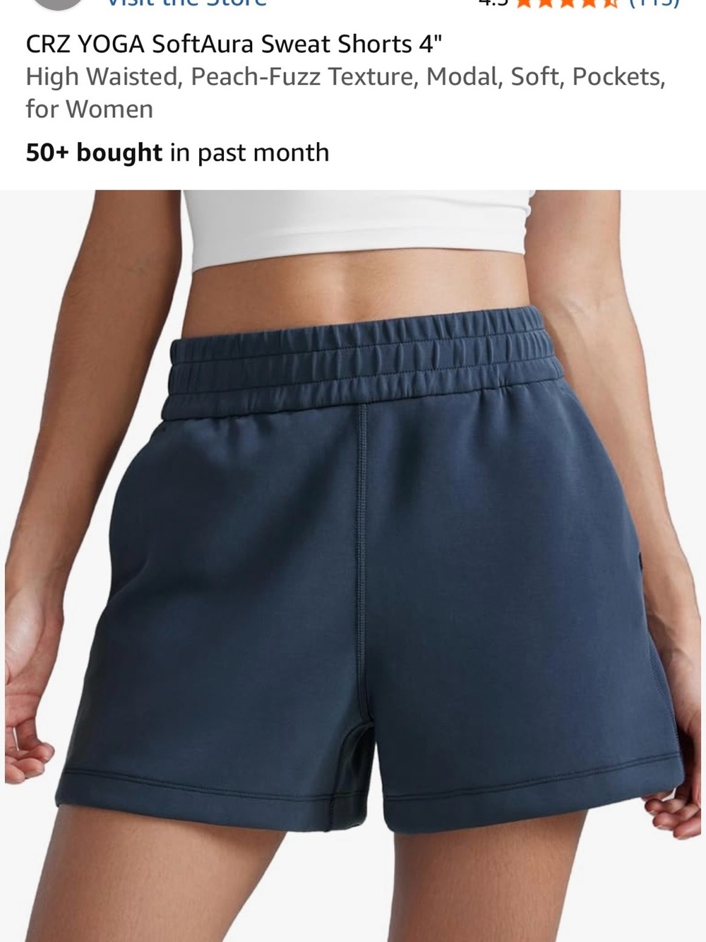 CRZ YOGA SoftAura sweat shorts - Picture 3 of 3